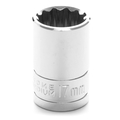 Performance Tool Chrome Socket, 1/2" Drive, 17mm, 12 Point, Shallow W32817